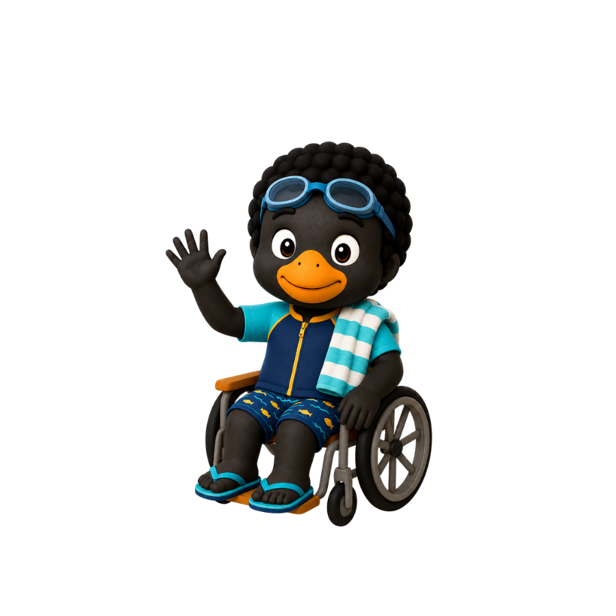 Kwanele ready for swimming