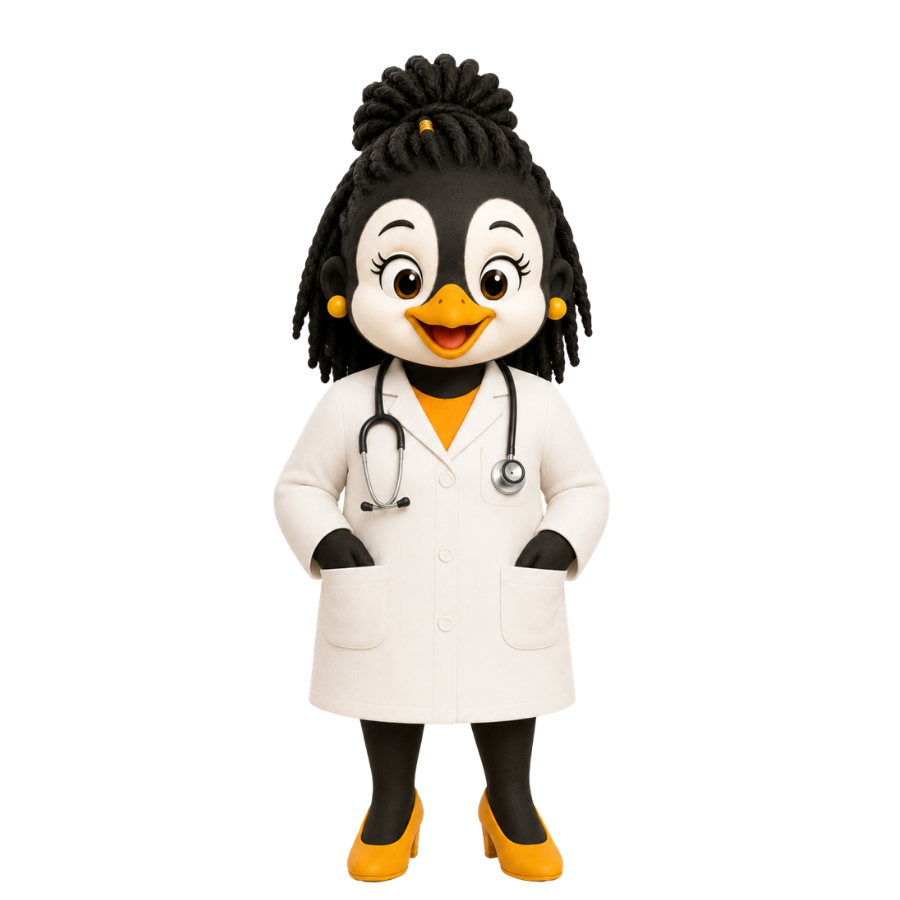 Mama in her doctor's coat